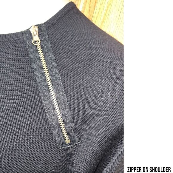 JEANNE PIERRE Women's Dark Blue Super Soft Cotton Mini Sweater Dress SIZE XL - Picture 4 of 14